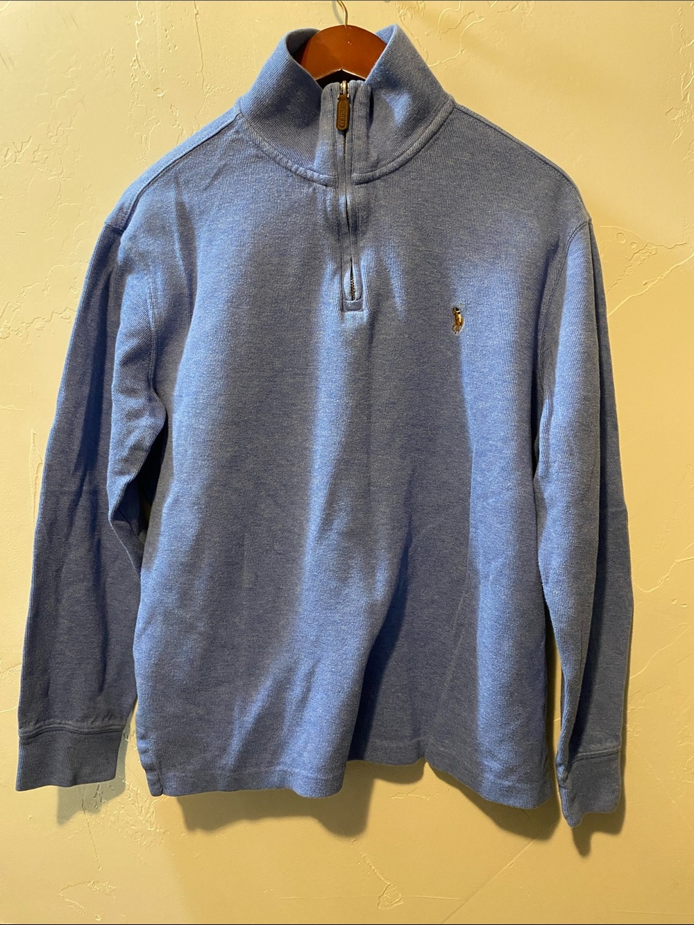 Polo by Ralph Lauren Men's Sky Blue Half-Zip Sweater